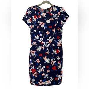 Banana Republic navy floral print work dress, size 6P